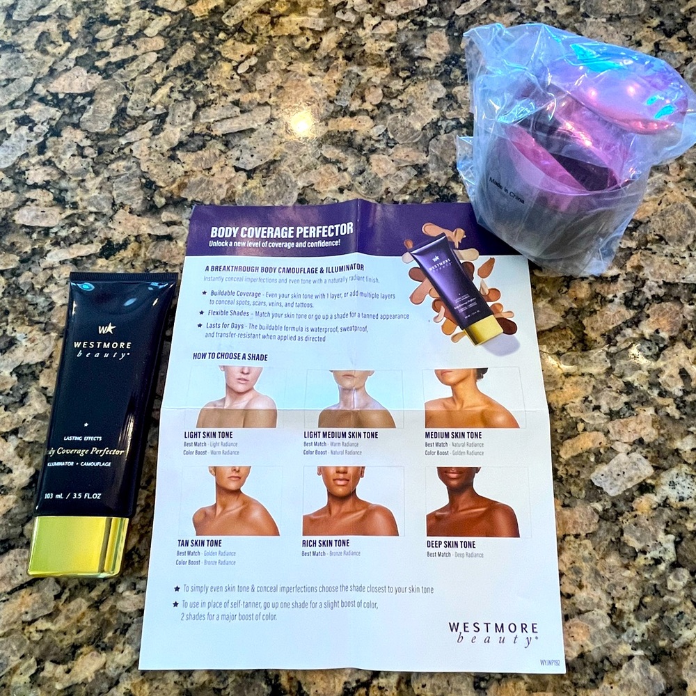 Westmore Beauty Body Coverage Perfector and Extra Large Blend Body Brush